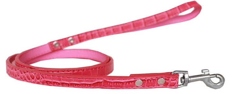 Plain Croc Leash Bright Pink 1/2'' wide x 6' long